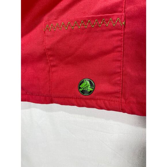 Casual Crocs Mens 2X Melon Garage Scrub With Green Logo Short Sleeve Popover Top - Picture 8 of 8